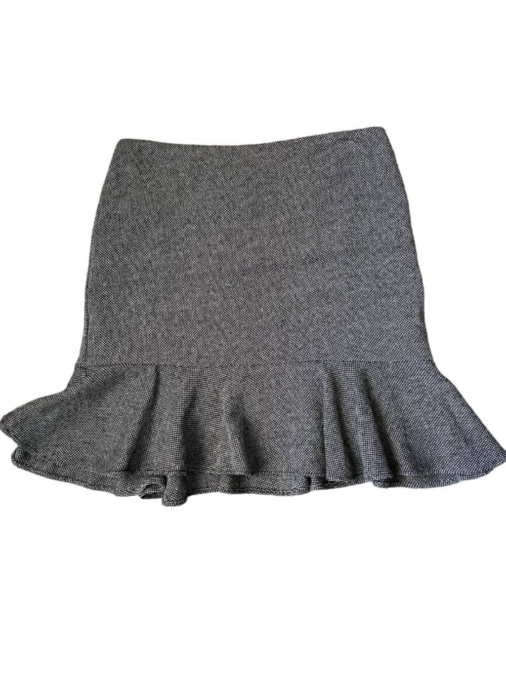 Old Navy Mini Skirt Junior 1 Gray Tweed Ruffle Hem Fully Lined